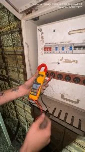 Close-up of a modern residential switchboard with RCD safety switches installed by Auslec Electrical in South-West Sydney